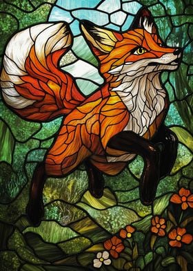 Stained Glass Fox