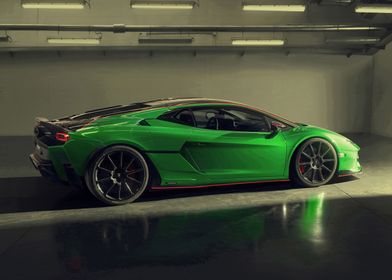 Green Lamborghini Aventador