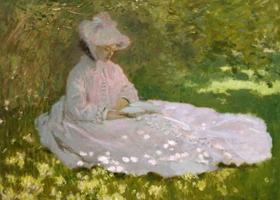 Woman Reading in a Garden