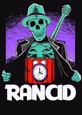 Rancid Skull with Bomb