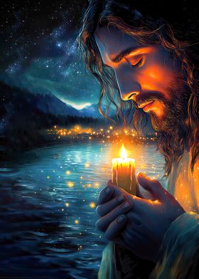 Jesus Holding a Candle