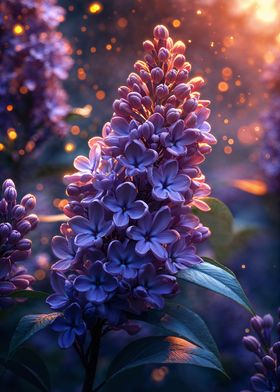 Lilac Bloom in Golden Light