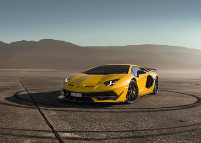 Yellow Lamborghini Aventador