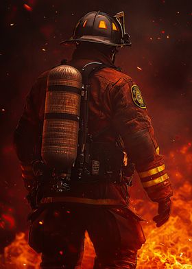 Firefighter in Flames