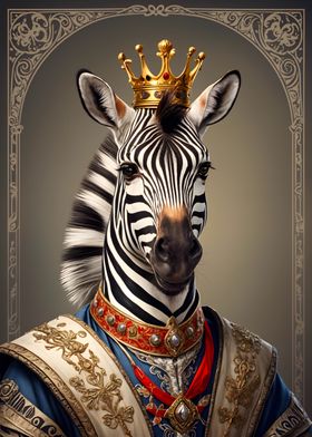 Zebra King Portrait