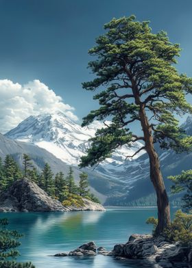 Mountain Lake Serenity landscape