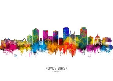 Novosibirsk Skyline Watercolor