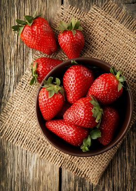 Fresh Strawberries in Bowl