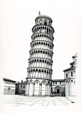 Leaning Tower of Pisa Sketch