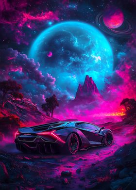 Sports Car in Space