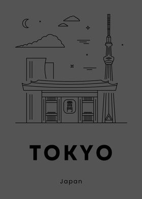 Tokyo Skyline Minimalist Art