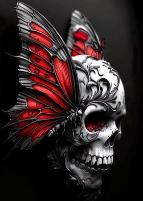 Skull with Butterfly Wings