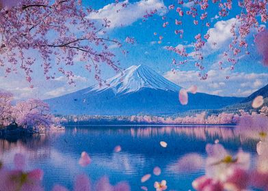 Mount Fuji Spring Landscape