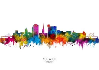 Norwich Skyline Watercolor