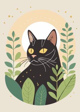 Black Cat in Foliage