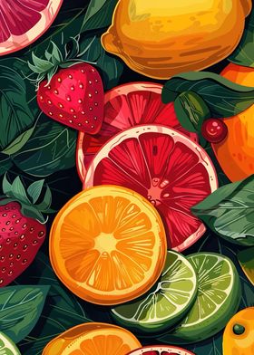 Citrus &amp; Strawberry Still Life