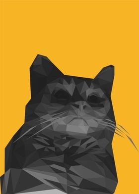 Black Cat Low Poly Art