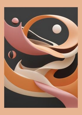 Abstract 3D Shapes In Light Colors