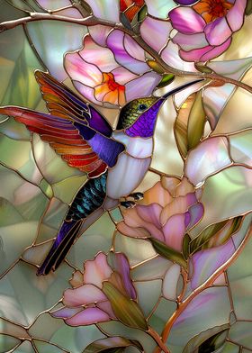 Stained Glass Hummingbird