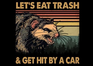 Opossum Eat Trash Vintage