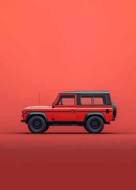 Red Land Rover Defender