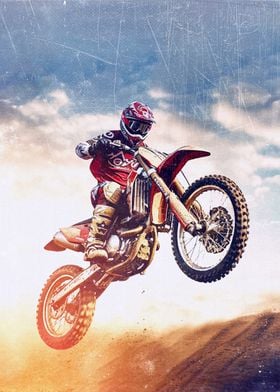 Motocross Rider in Action