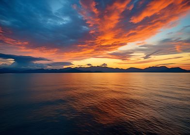 Sunset Over Mountains