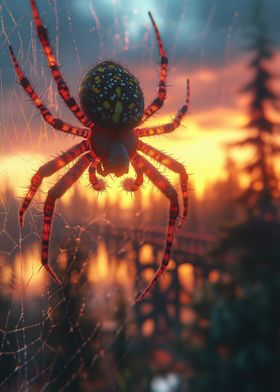 Spider in Sunset View