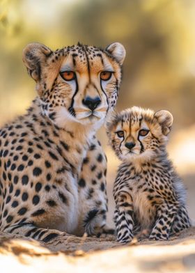 Cheetah Mother and Cub