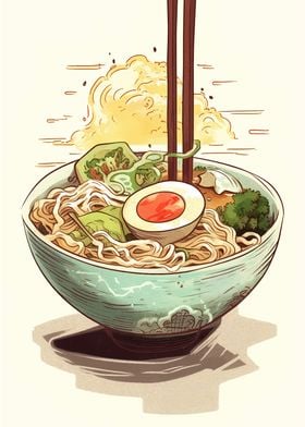 Ramen Bowl Illustration