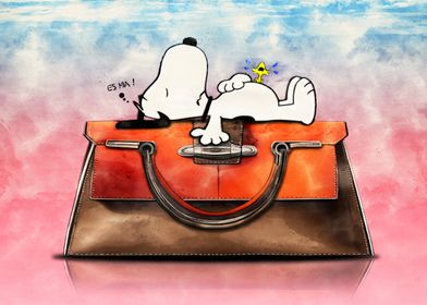 Snoopy &amp; Woodstock on a Bag ITs mine!