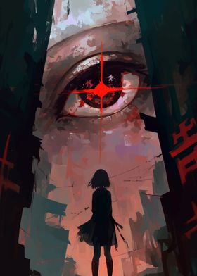 Giant Eye and Girl