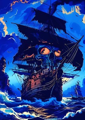 Pirate Ship Skull