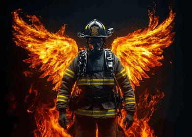 Firefighter with Wings