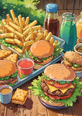 Anime Style Fast Food