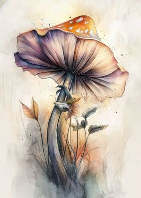 Magical Watercolor Mushroom