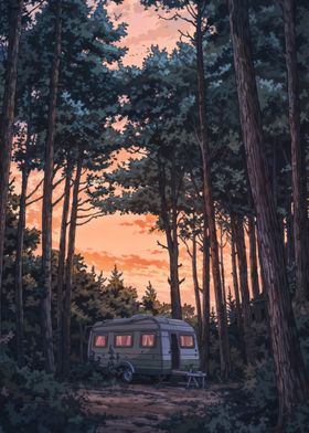 Camper Van Forest