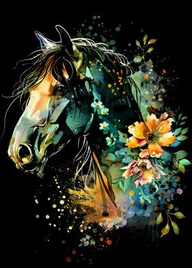 Horse Watercolor Art