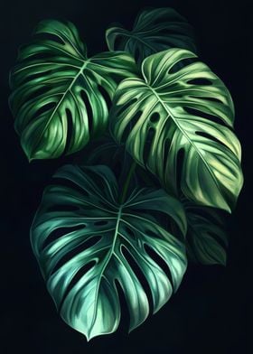 Tropical Monstera Leaves