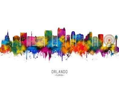 Orlando Skyline Watercolor