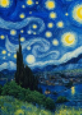 Starry Night Pixel Art