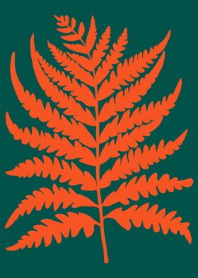 Orange Fern Silhouette