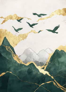 Golden Mountain Landscape