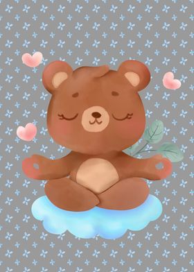 Cute Bear Meditating