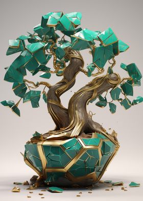 Gold &amp; Jade Bonsai Tree