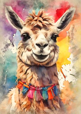 Cheeky Llama with Colorful Tassels