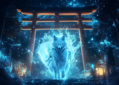 Mystical Fox Spirit In ToriiGate