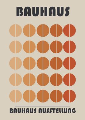 Bauhaus Geometric Art Print Orange