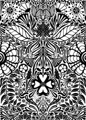 Black and White Floral Pattern