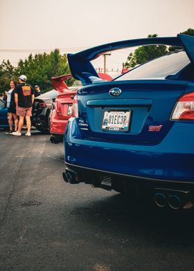 Blue Subaru WRX STI Car Meet